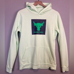 UNDER ARMOUR "PROJECT ROCK" YOUTH HOODIE, SIZE-XLARGE, LIME GREEN W/EMBLEM